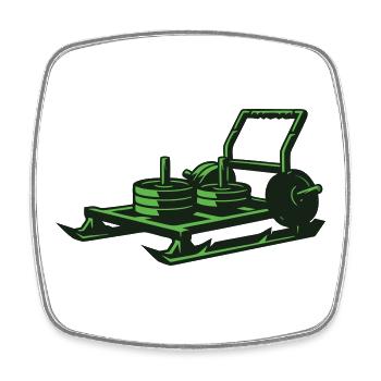 Weight Sled Prowler Vector - Square fridge magnet - white - Front