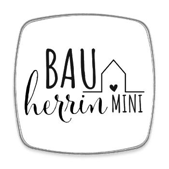 Bauherrin Baby Kind Beruf Hausbau Baustelle - Viereckiger Kühlschrankmagnet - Weiß - Vorne