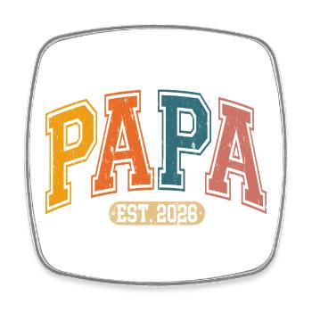 Papa 2026 - Viereckiger Kühlschrankmagnet - Weiß - Vorne