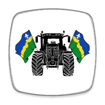 Flevoland_Tractor_Pride - Viereckiger Kühlschrankmagnet - Weiß - Vorne