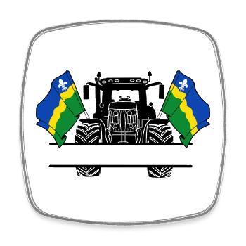 Flevoland_Tractor_Custom_Edition - Viereckiger Kühlschrankmagnet - Weiß - Vorne