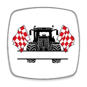 Brabant_Tractor_Custom_Edition - Viereckiger Kühlschrankmagnet - Weiß - Vorne