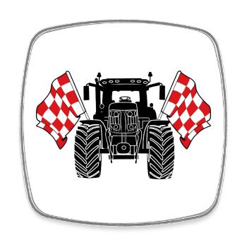 Brabant_Tractor_Pride - Viereckiger Kühlschrankmagnet - Weiß - Vorne