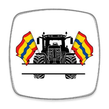 Overijssel_Tractor_Custom_Edition - Viereckiger Kühlschrankmagnet - Weiß - Vorne