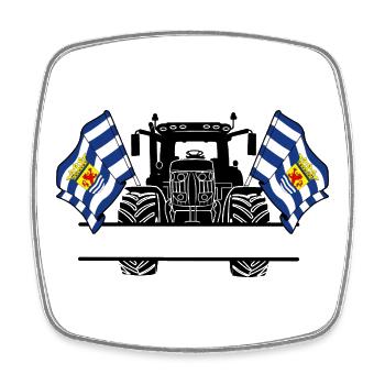 Zeeland_Tractor_Custom_Edition - Viereckiger Kühlschrankmagnet - Weiß - Vorne
