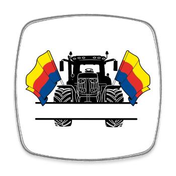 Holland_Tractor_Custom_Edition du Nord - Magnet carré - blanc - Devant