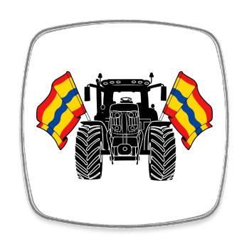 Overijssel_Tractor_Pride - Viereckiger Kühlschrankmagnet - Weiß - Vorne