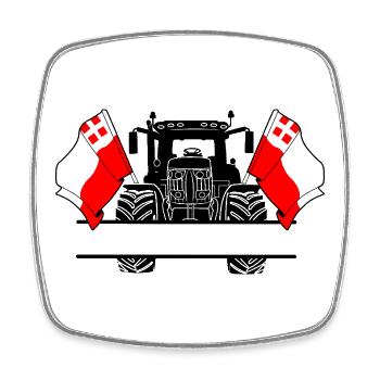 Utrecht_Tractor_Custom_Edition - Viereckiger Kühlschrankmagnet - Weiß - Vorne