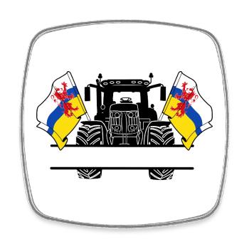 Limburg_Tractor_Custom_Edition - Magnet carré - blanc - Devant