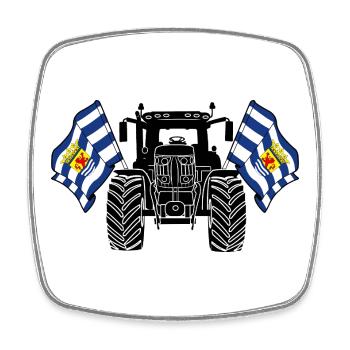 Zeeland_Tractor_Pride - Viereckiger Kühlschrankmagnet - Weiß - Vorne