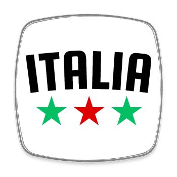 Italie design 3 étoiles - Magnet carré - blanc - Devant