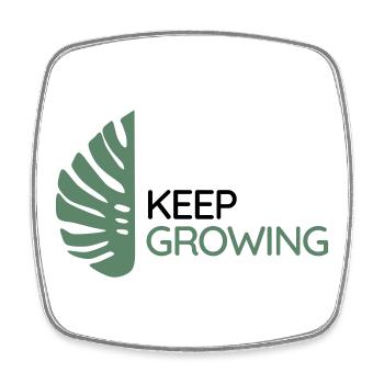Monstera - Keep Growing - Square fridge magnet - white - Front