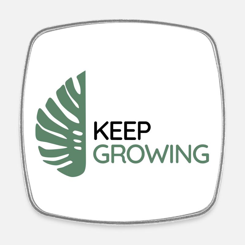 Monstera - Keep Growing - Square fridge magnet - white