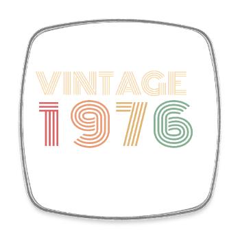 Neon Retro 60 Jahre alt, Sechziger Geburtstag 1966 - Viereckiger Kühlschrankmagnet - Weiß - Vorne