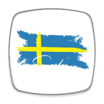Schweden Skandinavien  - Viereckiger Kühlschrankmagnet - Weiß - Vorne