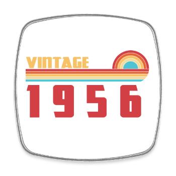 70 Jahre altes Schul-Tee Geboren 1956 - Viereckiger Kühlschrankmagnet - Weiß - Vorne