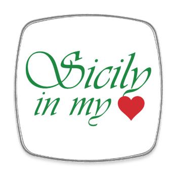 Sicily in my Heart - Square fridge magnet - white - Front