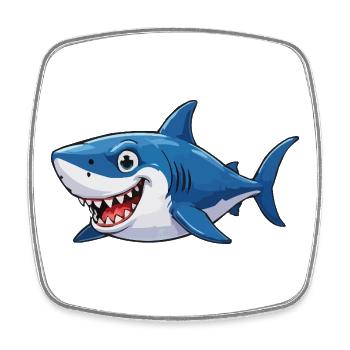 Shark Comic - Square fridge magnet - white - Front