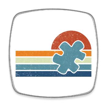 Autisme Vintage Coucher de Soleil - Magnet carré - blanc - Devant
