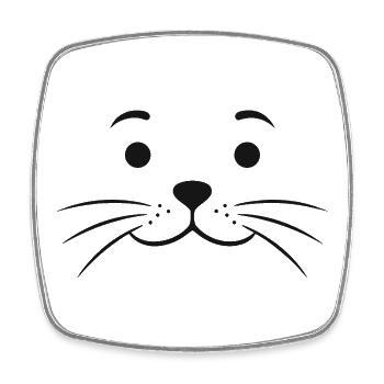 Seal Face Seal Seal Face Seal Face - Square fridge magnet - white - Front