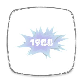 Jahrgang 1996 Neon-Explosion - Viereckiger Kühlschrankmagnet - Weiß - Vorne