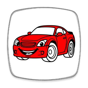 Car Children - Viereckiger Kühlschrankmagnet - Weiß - Vorne