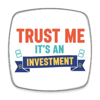 Trust Me Its An Investment Trading Card Collector - Viereckiger Kühlschrankmagnet - Weiß - Vorne