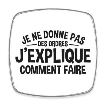 Patron Cadeau humour personnalisé - Magnet carré - blanc - Devant