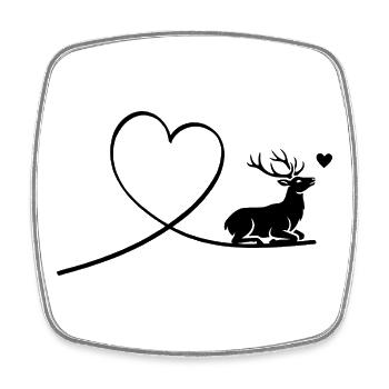 Hirsch Liebe - Viereckiger Kühlschrankmagnet - Weiß - Vorne