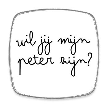 Willst du mein Pate sein? - Viereckiger Kühlschrankmagnet - Weiß - Vorne