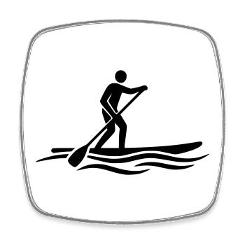 Stand Up Paddling SUP Board Water Sports Lake - Square fridge magnet - white - Front
