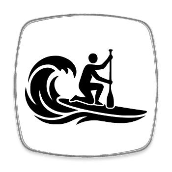 SUP Board Stand Up Paddling Wave Surfing - Square fridge magnet - white - Front