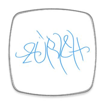 Zürich Streetart T-Shirt - Viereckiger Kühlschrankmagnet - Weiß - Vorne