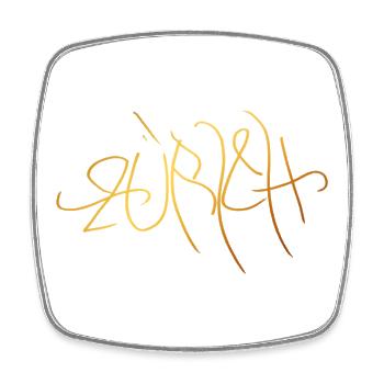 Stylish Zurich souvenir - Square fridge magnet - white - Front