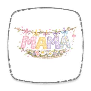 Mama Blumen & Pastell | Muttertagsgeschenk - Viereckiger Kühlschrankmagnet - Weiß - Vorne