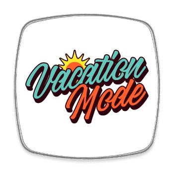 Vacation Mode Urlaubsmodus Retro Sonnen-Design - Viereckiger Kühlschrankmagnet - Weiß - Vorne