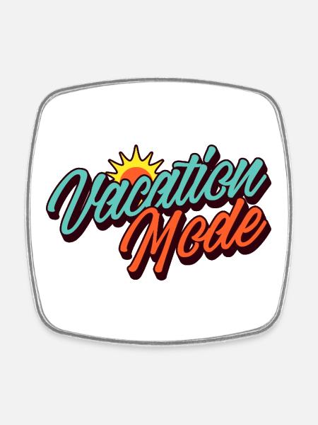 Mode Vacances Mode Vacances Design solaire rétro - Magnet carré - blanc