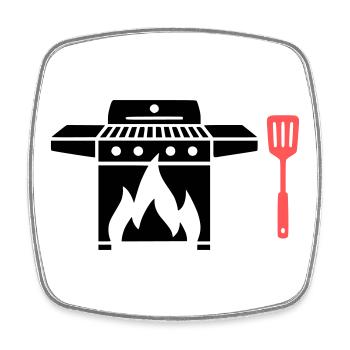 Gas Grill Grill Master BBQ Grill Party Father's Day - Square fridge magnet - white - Front
