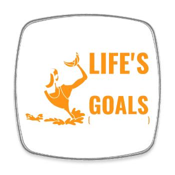 Life's About Goals and Assists - Square fridge magnet - white - Front