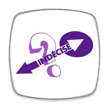 Indécise - Magnet carré - blanc - Devant