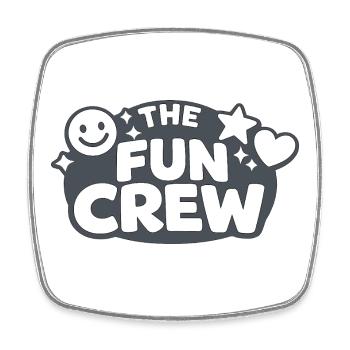 The Fun Crew Bold Typography - Viereckiger Kühlschrankmagnet - Weiß - Vorne