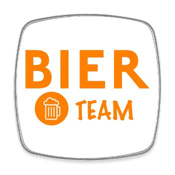 Bier Team - Viereckiger Kühlschrankmagnet - Weiß - Vorne
