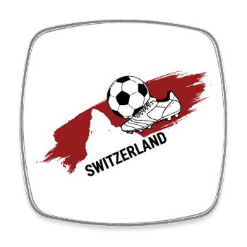 Suisse Football Maillot Supporter Switzerland Foot - Magnet carré - blanc - Devant