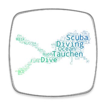 Geschenkidee für eine Tauch-Fanin mit Apnoetauchen - Viereckiger Kühlschrankmagnet - Weiß - Vorne