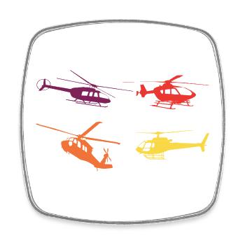 Hubschrauber Retro - Viereckiger Kühlschrankmagnet - Weiß - Vorne