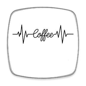 Kaffee Humor Kaffee – Herzschlag – Geschenk - Viereckiger Kühlschrankmagnet - Weiß - Vorne