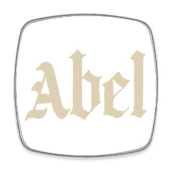 Abel Gothic Script - Viereckiger Kühlschrankmagnet - Weiß - Vorne