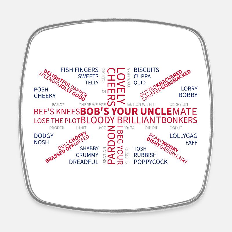 UBERBRITISH - Magnet carré - blanc