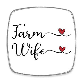 Femme de ferme - Magnet carré - blanc - Devant