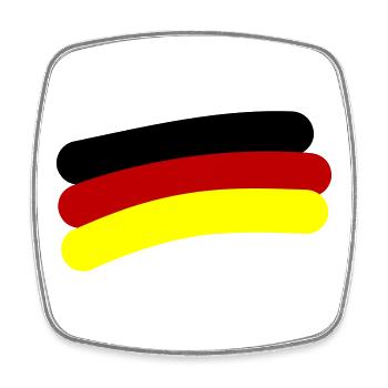 Germany Flag Line - Square fridge magnet - white - Front